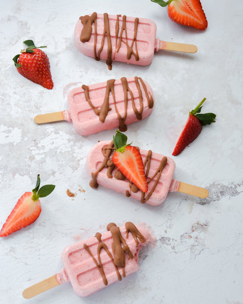 Strawberry Coconut Chocolate Chip Popsicles