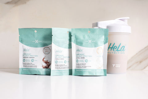 HeLa Singles Trial Pack |  3 Organic Plant Protein Singles + Shaker Bottle